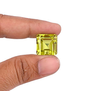 Quartz citron naturel 15mm carré coupe normale pierre précieuse en vrac 31.05Cts pour la fabrication de bijoux 1 pièce - Product Image 4
