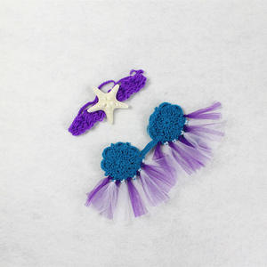 Ropa de Algodón para Fotografía Infantil, Disfraz de Sirena para Estudio con Personaje Echo, Traje Tejido Morado para Sesión de Fotos de Bebés - Product Image 4