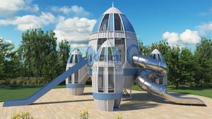 Kaiqi vente chaude <span class=keywords><strong>Rocket</strong></span> thème grande taille équipement de terrain de jeu extérieur pour enfants - Product Image 2
