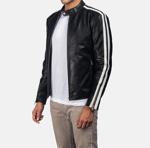 Veste en cuir véritable de haute qualité pour homme, hiver, lavée, style moto, poches zippées, respirante, imperméable, devant droit, OEM - Product Image 2