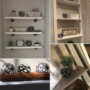 Boule décorative de bande métallique de sphère modeste pour le décor à la maison de table basse pour la cuisine de chambre à coucher de salon - Product Image 2