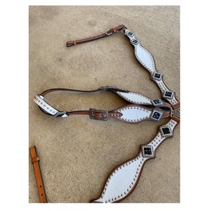 Juego de tachuelas de cuero occidental duradero para Rodeo Trail Riding Entrenamiento diario Cuello de pecho de cabeza con herramientas manuales para propietarios de caballos - Product Image 1