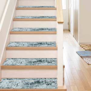 Tapis au design Kilim, Tapis bleu clair, Tapis vert, Tapis moderne, Gobelin - Product Image 3