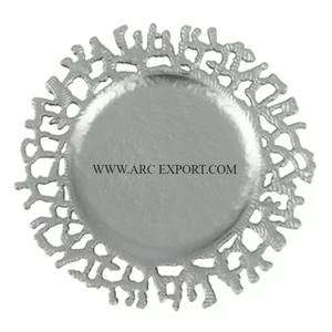 Décoration de table plaquée or martelée assiette de chargeur maison hôtel et restaurant table à manger assiettes de service alimentaire en inde - Product Image 3