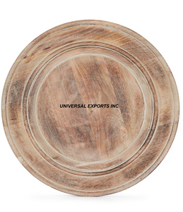 Assiette de présentation ronde en bois vaisselle de table décorative de mariage sous l'assiette assiette de présentation fantaisie en bois vente chaude - Product Image 5