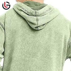 Fabricant de pulls à capuche à ourlet brut lavés à l'acide 500 g/m² sur mesure pour hommes respirants à séchage rapide respectueux de l'environnement - Product Image 3