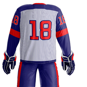 Ensemble d'uniformes de hockey sur glace unisexe de haute qualité 100% polyester, doux, confortable, séchage rapide, écologique, respirant pour la vente en gros - Product Image 6
