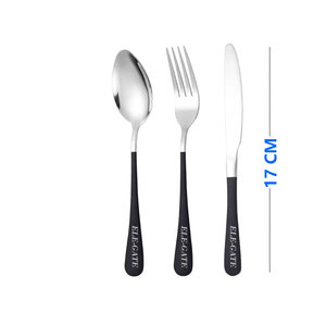 Set di posate portatile in acciaio inossidabile da 3 pezzi per avventure all'aperto - Product Image 2