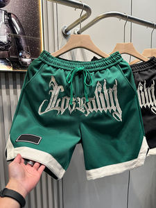 Pantalones Cortos Deportivos de Verano para Hombre, Estilo Americano, Casuales, Holgados, 100% Poliéster, Secado Rápido, Transpirables, Hasta la Rodilla - Product Image 3