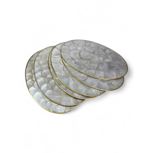 Mantel Individual Ovalado Natural de Capiz para Decoración Minimalista del Hogar y Cenas Diarias Relajantes, de Vietnam - Product Image 2