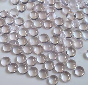 โรสควอตซ์สีชมพูธรรมชาติทรงกลมแบบคาโบชอง 3 มม. ด้านหลังแบน - โรสควอตซ์สีชมพูทรงกลมแบบหลวม - Product Image 3