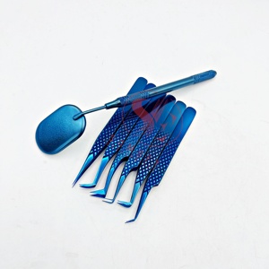 Pinzas de pestañas de 45 grados de acero inoxidable ligeras con muestra gratis, herramienta de belleza con logotipo personalizado para extensión de pestañas - Product Image 6