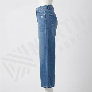 Pantalones Vaqueros Casuales de Mezclilla Elegantes para Mujer, Pantalones de Algodón Cómodos de Corte Holgado de Alta Calidad para Mujer, Cintura Alta, Talla Grande, Nuevo - Product Image 3