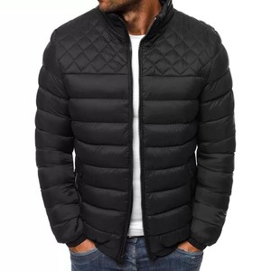 Chaqueta acolchada fina de lona con cuello levantado a prueba de viento para hombre de invierno al por mayor ropa de calle impresa con logotipo personalizado - Product Image 6