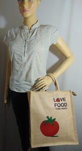 Bolsa de almuerzo de yute ecológica hecha a medida al por mayor bolsa de asas resistente reutilizable plegable para ir de compras - Product Image 5