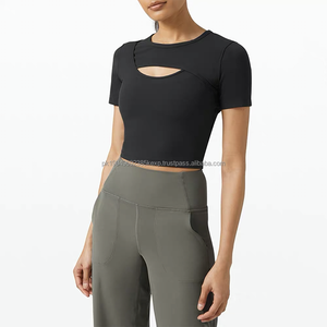 Hollow manga corta Slim mujer Tank Top Gym Fitness Crop Tops Tank Top mujeres - Product Image 6