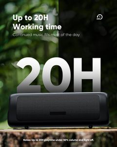 ลำโพงบลูทูธแบบพกพา, เสียง HD, เวลาเล่น20H, การจับคู่ TWS, กันน้ำ IPX5, 5.3 BT (สีดำ) - Product Image 4