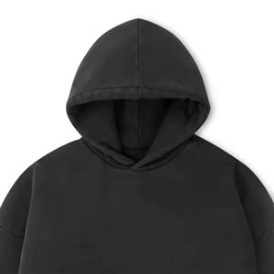 Sweat à capuche oversize pour homme en molleton épais 100% coton, style hip-hop streetwear, épaule tombante, OEM - Product Image 2