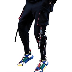 Cybepunk กางเกงคาร์โก้ผู้ชาย, เสื้อผ้าแนวสตรีทแบบแขวนเสื้อแจ็กเก็ตแนวยุทธวิธีฮิปฮอปใส่ได้ทุกเพศกางเกงนินจากลางแจ้งพร้อมสายรัด - Product Image 2