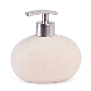 DISTRIBUTEUR DE SAVON EN CÉRAMIQUE PIERRE BEIGE « MANALI » - Product Image 2
