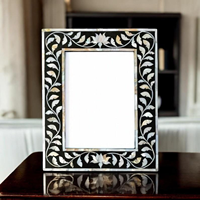 Cadre photo en os incrusté, artisanal, écologique, de haute qualité, décoration de luxe pour la maison, cadeau fait main en Inde, AZ ENTERPRISES, vertical