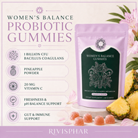 Gummies Probiotiques Équilibre Féminin OEM Bacillus Coagulans Saveur Ananas Soutien Immunitaire Intestinal