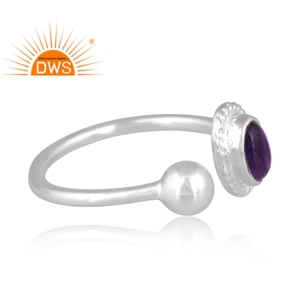 Best Selling Fine Sterling Silver Natural Amethyst Gemstone <b>Adjustable</b> <b>Ring</b> Jewelry For Women Gift For Her - Product Image 3