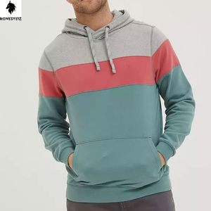 เสื้อฮู้ดสวมหัวของผู้ชายผ้าฝ้ายโพลีเอสเตอร์ผ้า100% น้ำหนักเบาลวดลายลำลอง - Product Image 1