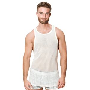 Camiseta sin Mangas Personalizada para Hombre, Transpirable, de Secado Rápido, de Malla, para Entrenamiento, Informal, Estilo Hip Hop, Color Sólido, Decoración con Insignia, Gimnasio, Atletismo, Correr, 100% - Product Image 1