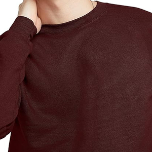 Fabricant de vêtements, vente en gros, sweat-shirts à col rond en coton mélangé de couleur unique personnalisée, 350 g/m², sweat-shirts pour hommes - Product Image 6