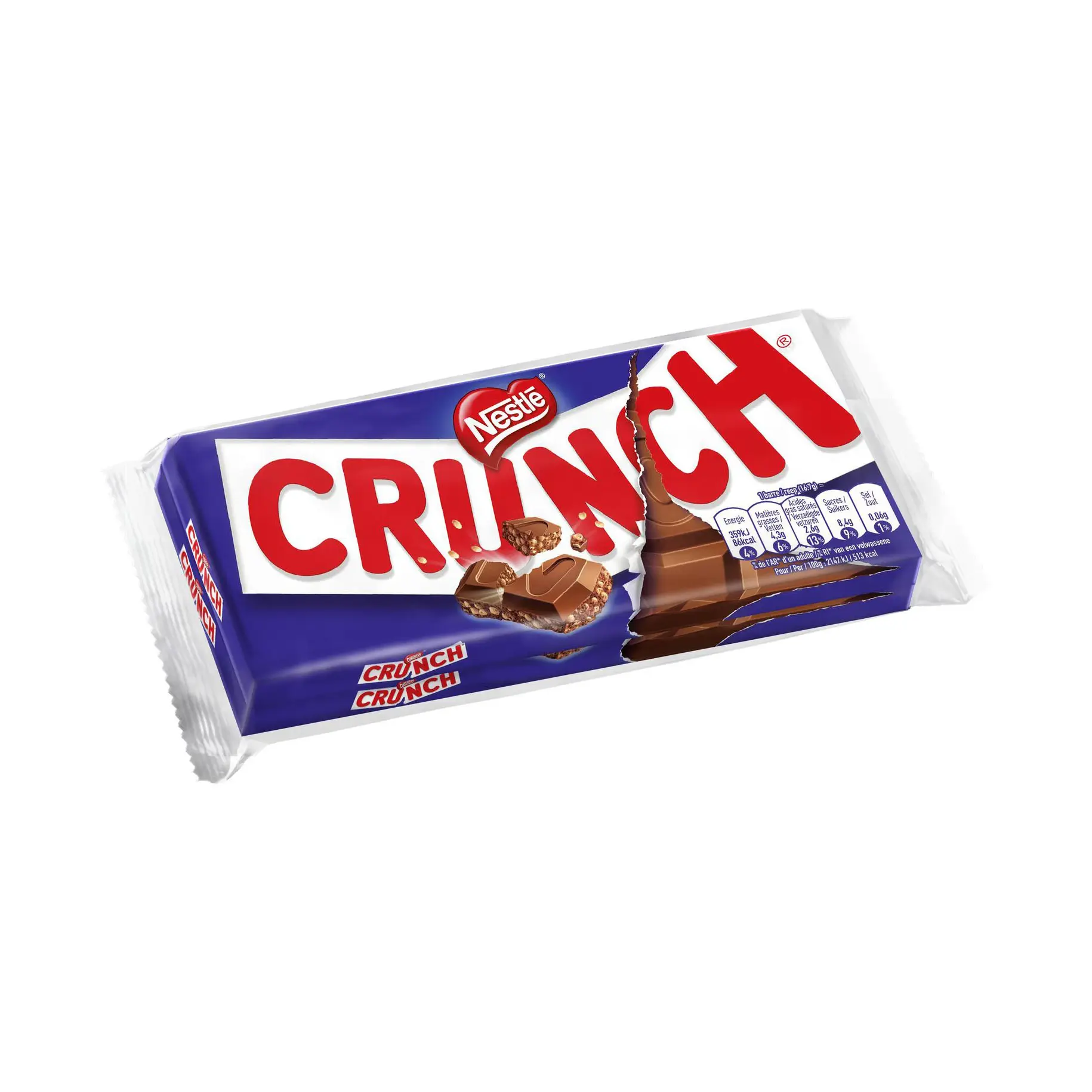 Crunch Milk Barras de Compartilhar Chocolate, 16x100g/ Nestlé Crunch 8ct Conjunto de Barras de Doces - Chocolate e Arroz crocante