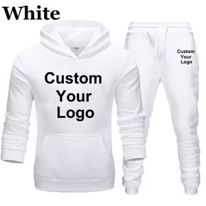 Custom Your Logo Hoodies Pants 2Pcs_<b>Sets</b> Sweatshirt Sweatpants Male Gyms Fitness <b>Tops</b> <b>Trousers</b> Joggers Sportswear Tracksuits - Product Image 5