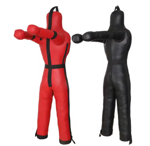 Mannequin de grappling BJJ robuste sur pied avec base remplissable d'eau/sable anti-basculement pour entraînement aux soumissions/lancer, étui en cuir vide - Product Image 1