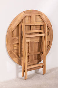 Mesa de Comedor Plegable de Madera de Teca Maciza Ganesa para Interior o Exterior con Acabado Natural - Product Image 5