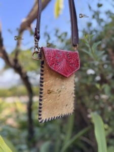 Bolso de Mano Tipo Cartera para Teléfono, Diseño Moderno, Metálico, con Piel, Tallado a Mano, Cuero con Pelo, Bolso Bandolera Pequeño - Product Image 2