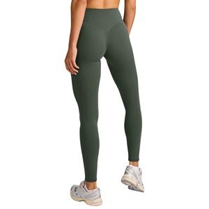 Leggings de yoga croisés pour femmes, taille élastique, sans couture avant, effet sablier, contrôle du ventre, rehaussement des fesses, doux - Product Image 3