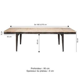 Locker mesa de comedor de madera de mango y metal con extensiones - Product Image 5