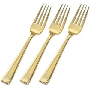 Fourchette plaquée or de qualité supérieure Fourchette à dîner élégante en acier inoxydable Couverts décoratifs pour les fêtes et les événements - Product Image 3