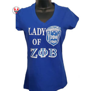 Camisetas de Manga Corta para Mujer al por Mayor, Diseño Premium de Verano, Buena Calidad, Logotipo Personalizado, Escudo de Zeta Phi Beta - Product Image 2