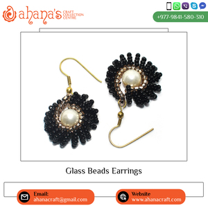 Pendientes de aro de cuentas de cristal elegantes clásicos de la mejor calidad, estilo religioso de primera calidad, venta al por mayor de regalos de moda de Nepal - Product Image 5