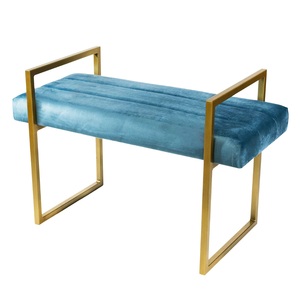 Golden Metal Frame Traditional Design Velvet Upholstery Comforting Bench Furniture <b>Storage</b> Removable Cover for Home Living Room - Product Image 3