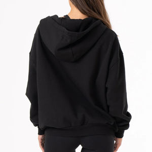 Nueva llegada sudaderas con capucha de gran tamaño para mujer Drop Shoulder Heavyweight 100% 320Gsm algodón polar manga larga serigrafía letras insignia - Product Image 2