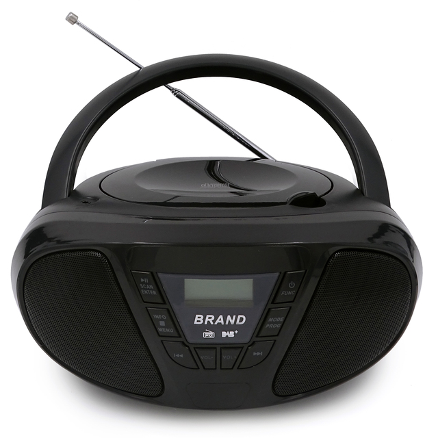 DAB+ FM Digital Display Home Radio with Built-In Speaker Screen Clock ABS Plastic