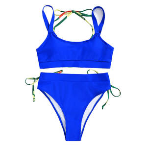 Ensemble de bikinis de haute qualité, maillot de bain dos nu à nouer sur le côté, réglable, sexy pour femmes - Product Image 1