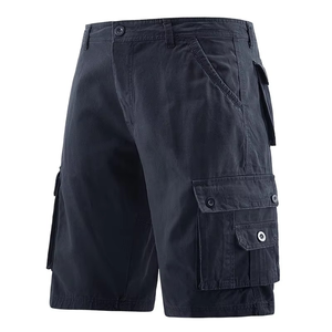 Pantalones cortos versátiles de cintura media para hombre, 100% algodón, patrón sólido, tela de lona para ropa de verano - Product Image 4