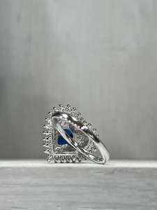 Bague en argent Sterling 92.5 1 pièce pierre précieuse bleue naturelle 4.6 grammes conception Simple lunette romantique réglage parfait bijoux fêtes - Product Image 2