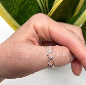 Simple Circle <b>Ring</b> for Women Handmade <b>Adjustable</b> Open Band Thin Dainty 925 <b>Sterling</b> <b>Silver</b> Jewelry for Daily Wear - Product Image 3