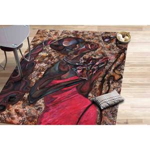 Tapis à motifs de femmes africaines : Décoration ethnique pour la maison, Tapis imprimé, Tapis fin non tissé - Product Image 2