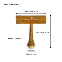 Outil d'acupression manuel original indien Medival Edge ME-TM-01 100% Kansa T-Marma pour relaxation des tissus profonds et massage