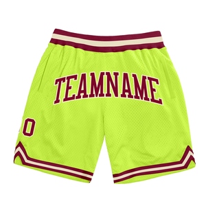 Industrie Direct Engro Sportswear Short de basket-ball Short de basket-ball personnalisé vert fluo marron authentique Throwback Shorts - Product Image 1